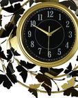 22" Gold Silver And Black Iron Silent Analog Butterfly Round Wall Clock
