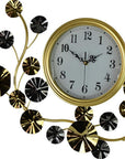 27" Gold Silver And White Iron Silent Analog Floral Novelty Wall Clock