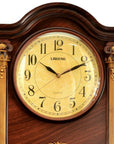 16" Walnut And Gold Resin Silent Analog Ornate Wall Clock