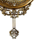 15" Gold And Silver Resin Silent Pendulum Ornate Round Wall Clock