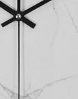 16" Black And White Heavy Duty Plastic Silent Analog Marble Round Wall Clock