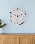 16" Black And White Heavy Duty Plastic Silent Analog Marble Round Wall Clock