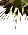 25" Gold And Black Silent Analog Starburst Wall Clock