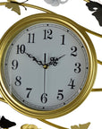 39" Gold And White Iron Silent Analog Butterfly Novelty Wall Clock