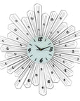 27" Silver And White Silent Analog Novelty Wall Clock