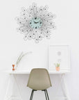 27" Silver And White Silent Analog Novelty Wall Clock