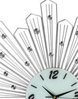 27" Silver And White Silent Analog Novelty Wall Clock