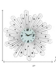 27" Silver And White Silent Analog Novelty Wall Clock