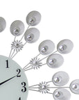 27" Silver And White Silent Pendulum Starburst Wall Clock
