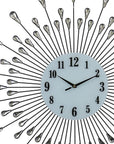 27" Silver And White Silent Analog Round Wall Clock