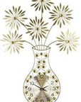 24" Gold Orange And Black Silent Analog Novelty Wall Clock