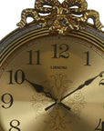 15" Gold And Silver Resin Silent Pendulum Ornate Round Wall Clock