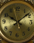 17" Gold And Black Resin Silent Pendulum Ornate Round Wall Clock