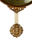 13" Gold And Black Resin Silent Pendulum Ornate Round Wall Clock