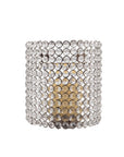 8" Clear And Silver Bejeweled Crystal Wall Sconce Candle Holder
