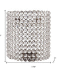 8" Clear And Silver Bejeweled Crystal Wall Sconce Candle Holder