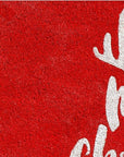 24" X 36" Red And White Coir Reindeer Outdoor Christmas Door Mat