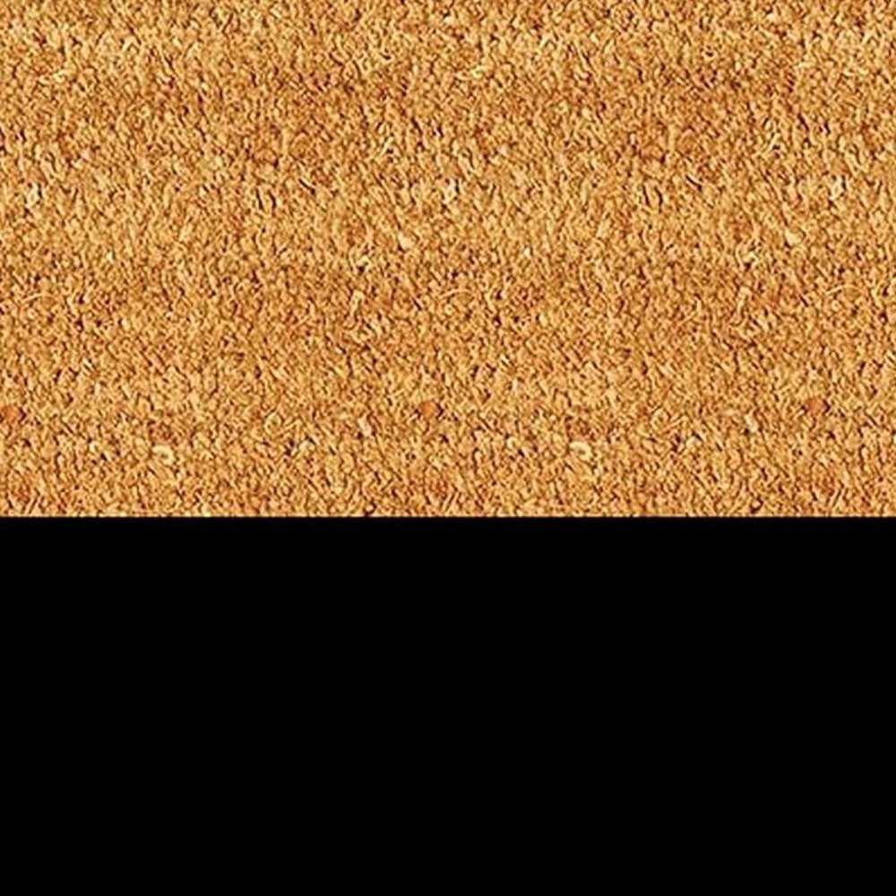 24" X 36" Natural And Black Color Block Hello Outdoor Coir Door Mat