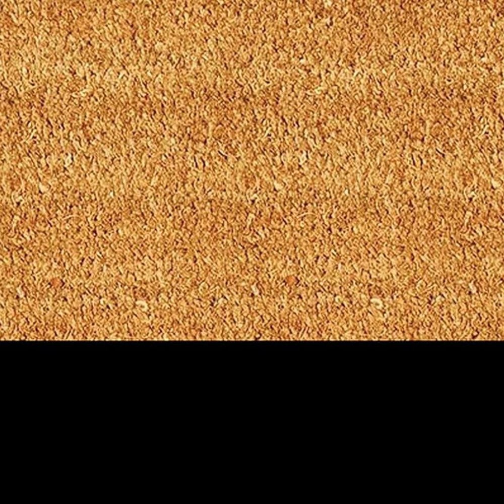 24" X 36" Natural And Black Color Block Hello Outdoor Coir Door Mat