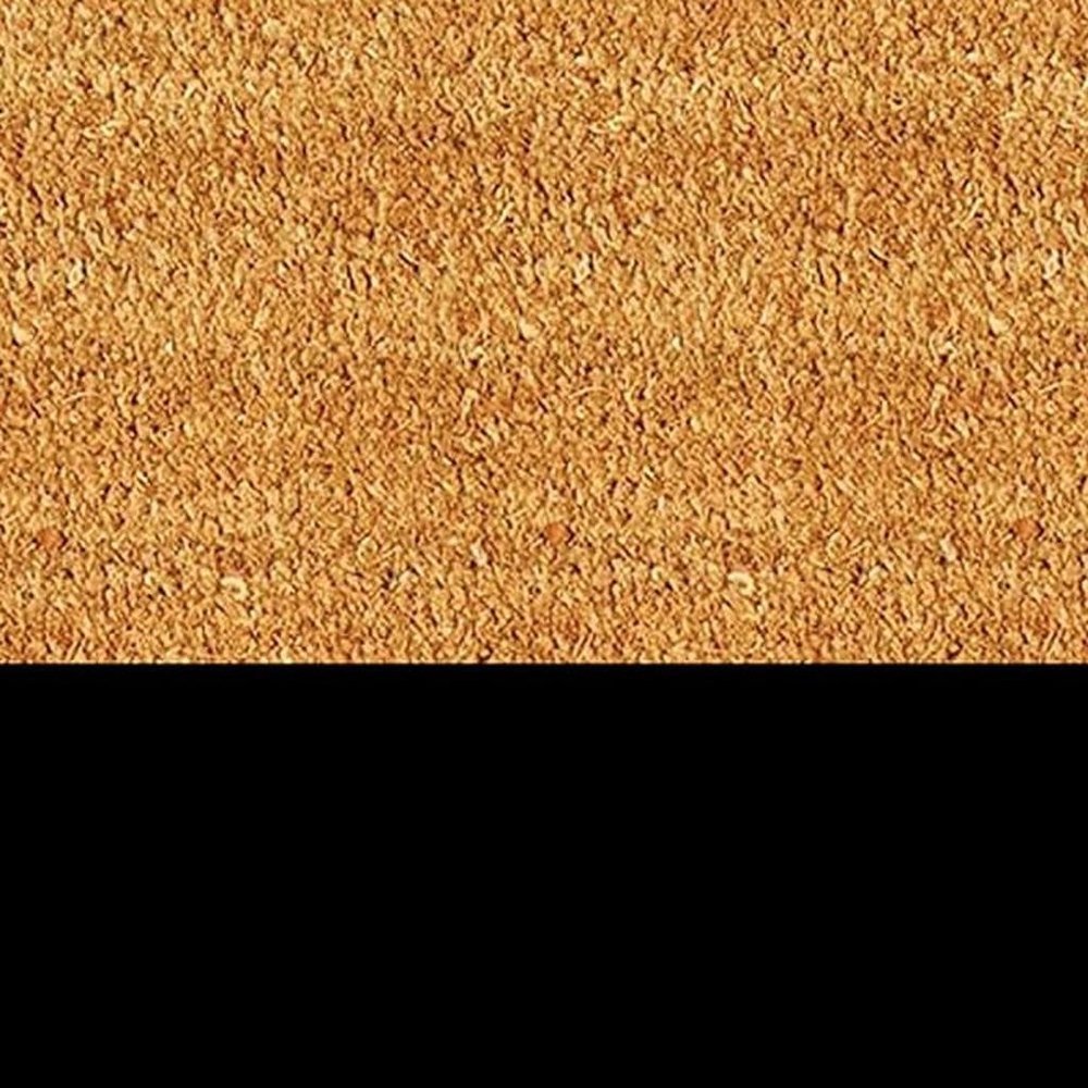 24" X 36" Natural And Black Color Block Hello Outdoor Coir Door Mat