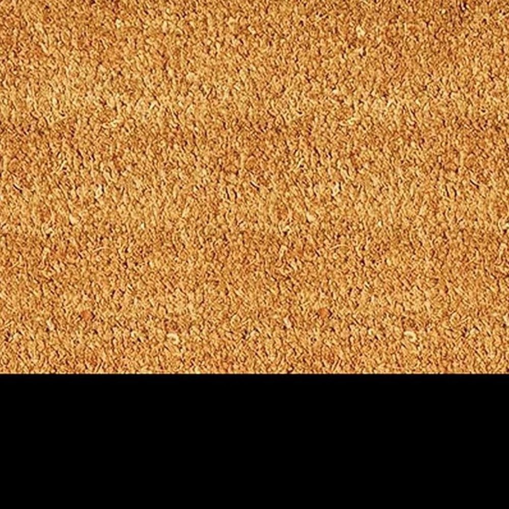 24" X 36" Natural And Black Color Block Hello Outdoor Coir Door Mat