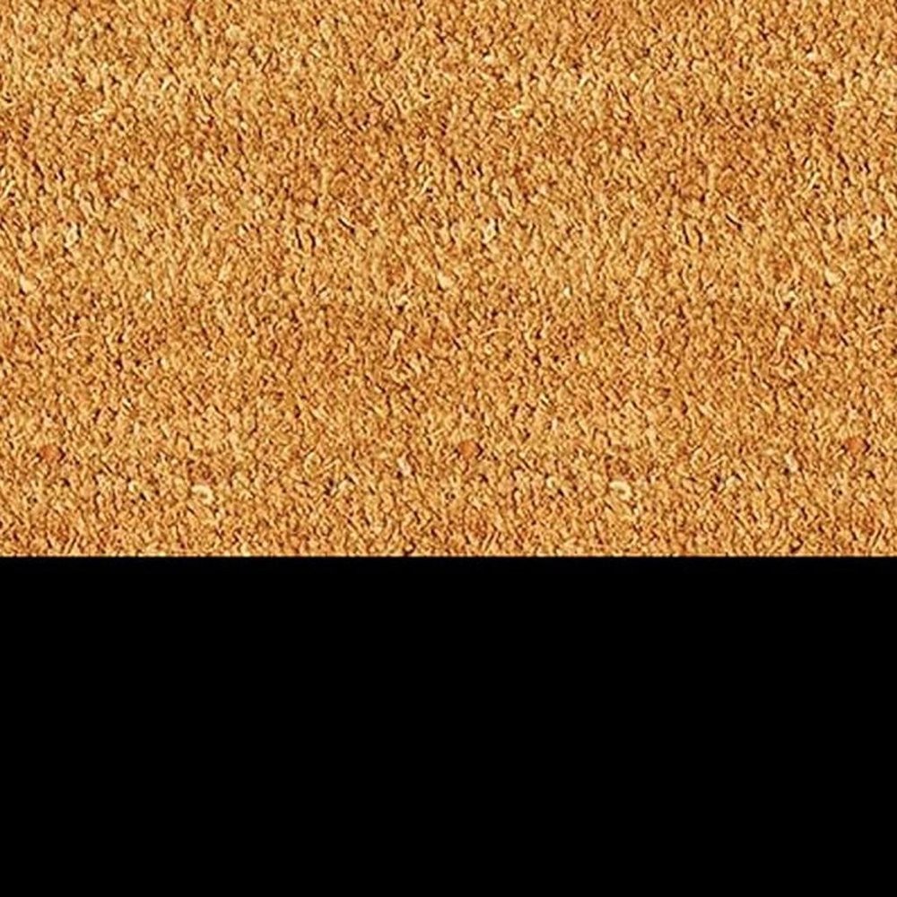 24" X 36" Natural And Black Color Block Hello Outdoor Coir Door Mat