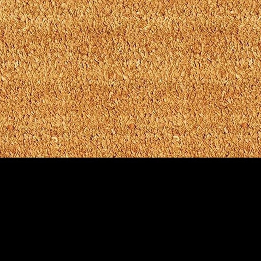 24" X 36" Natural And Black Color Block Hello Outdoor Coir Door Mat