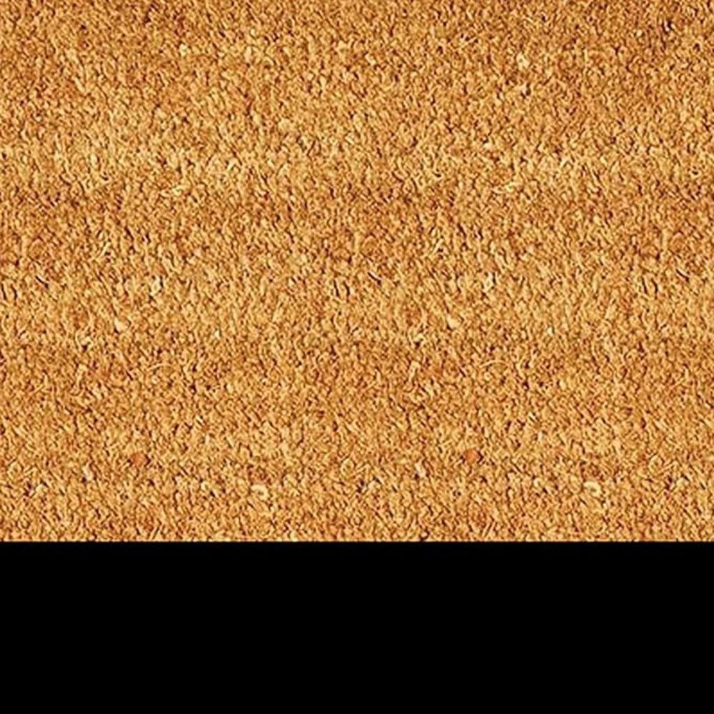 24" X 36" Natural And Black Color Block Hello Outdoor Coir Door Mat