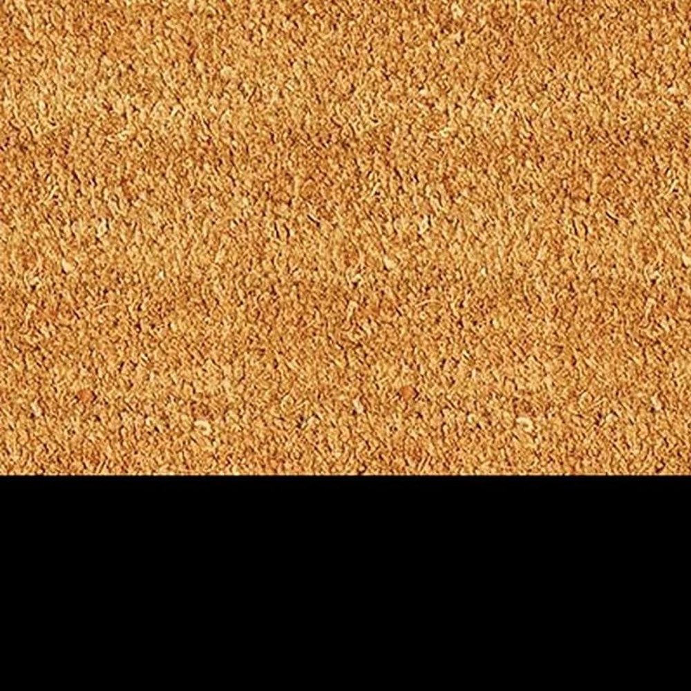 24" X 36" Natural And Black Color Block Hello Outdoor Coir Door Mat