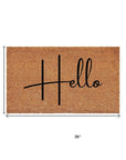 24" X 36" Natural And Black Mod Hello Outdoor Coir Door Mat