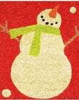 24" X 36" Red And White Coir Snowman Outdoor Christmas Door Mat