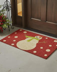 24" X 36" Red And White Coir Snowman Outdoor Christmas Door Mat