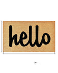 24" X 36" Natural And Black Bold Hello Outdoor Coir Door Mat
