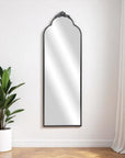 65" Black Metal Arch Full Length Hanging Mirror