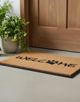 24" X 36" Natural And Black Coir Welcome Outdoor Door Mat