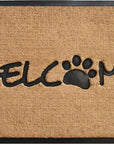 24" X 36" Natural And Black Coir Welcome Outdoor Door Mat