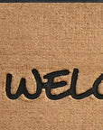 24" X 36" Natural And Black Coir Welcome Outdoor Door Mat
