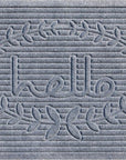 24" X 36" Gray Striped Hello Outdoor Polypropylene Door Mat