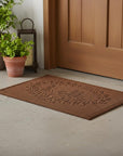 24" X 36" Brown Striped Hello Outdoor Polypropylene Door Mat