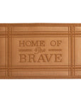 24" X 36" Brown Striped Border Home Of The Brave Outdoor Polypropylene Door Mat