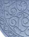 24" X 36" Gray Scrollwork Semi Circle Outdoor Polypropylene Door Mat