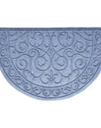 24" X 36" Gray Scrollwork Semi Circle Outdoor Polypropylene Door Mat