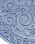24" X 36" Gray Scrollwork Semi Circle Outdoor Polypropylene Door Mat