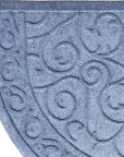 24" X 36" Gray Scrollwork Semi Circle Outdoor Polypropylene Door Mat