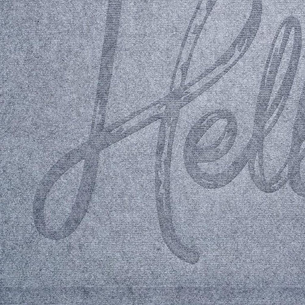 24" X 36" Gray Hello Outdoor Polypropylene Door Mat