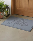 24" X 36" Gray Hello Outdoor Polypropylene Door Mat