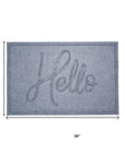 24" X 36" Gray Hello Outdoor Polypropylene Door Mat