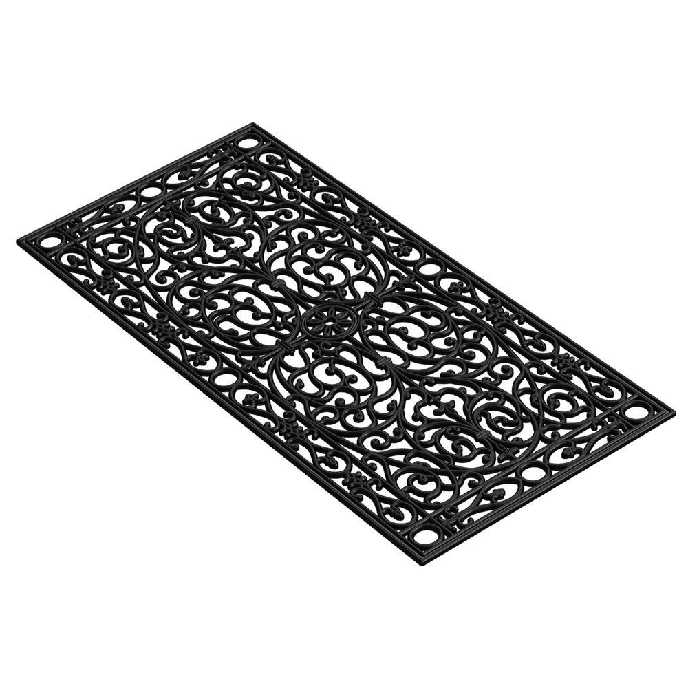 24" X 48" Black Scrollwork Outdoor Rubber Door Mat