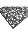 36" X 72" Black Scrollwork Outdoor Rubber Door Mat