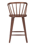 Set of Two 26" Walnut Solid Wood Counter Height Bar Chairs